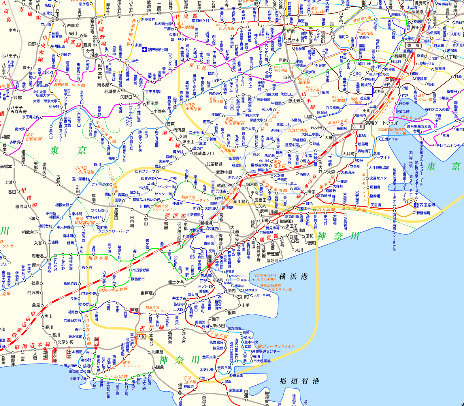 東海道線 平塚行きの路線図
