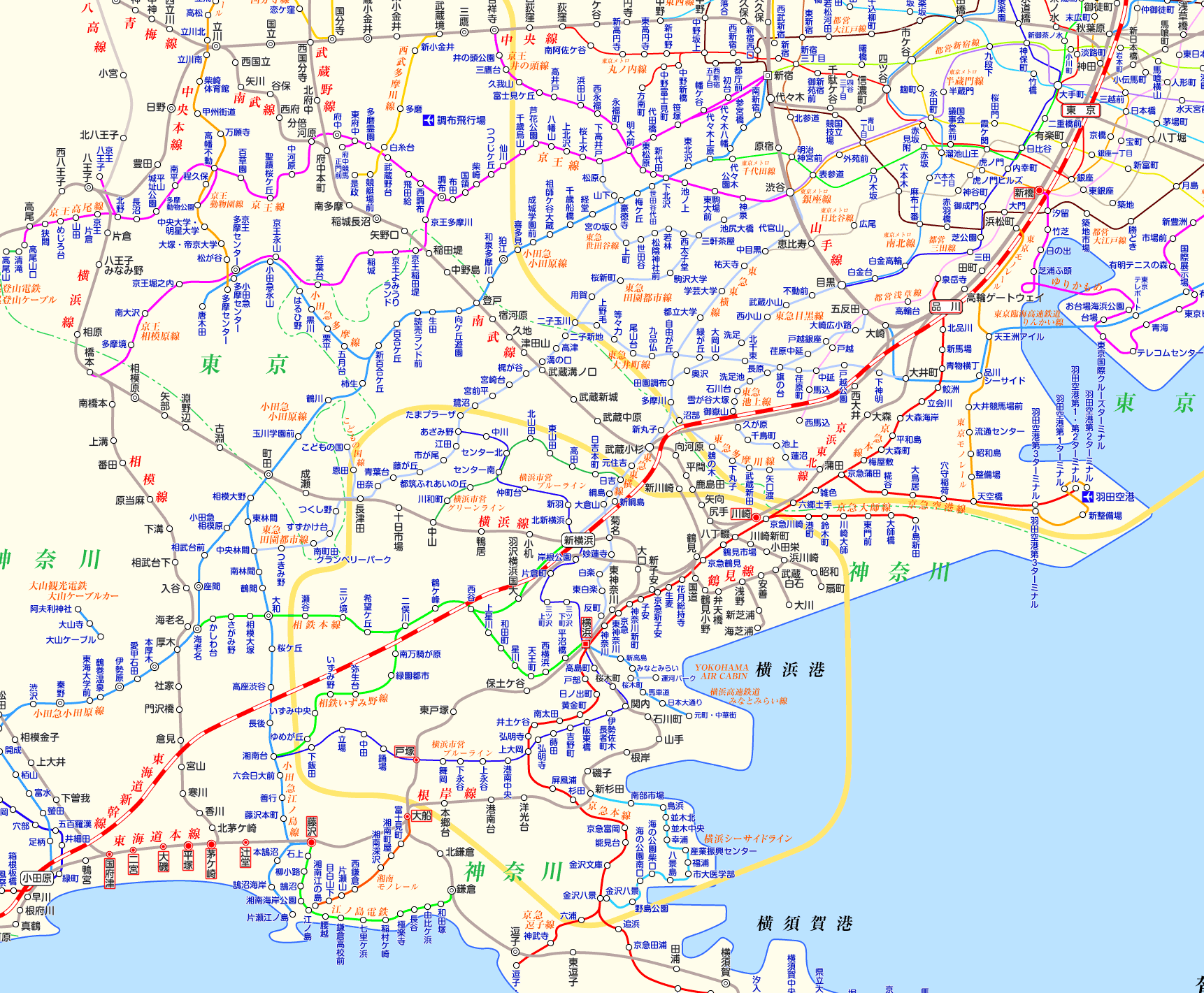 東海道線 国府津行きの路線図