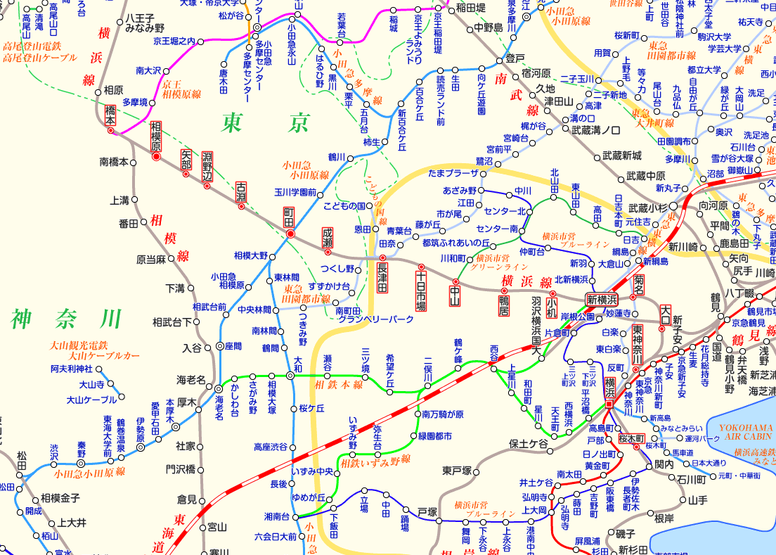 横浜線 橋本行きの路線図