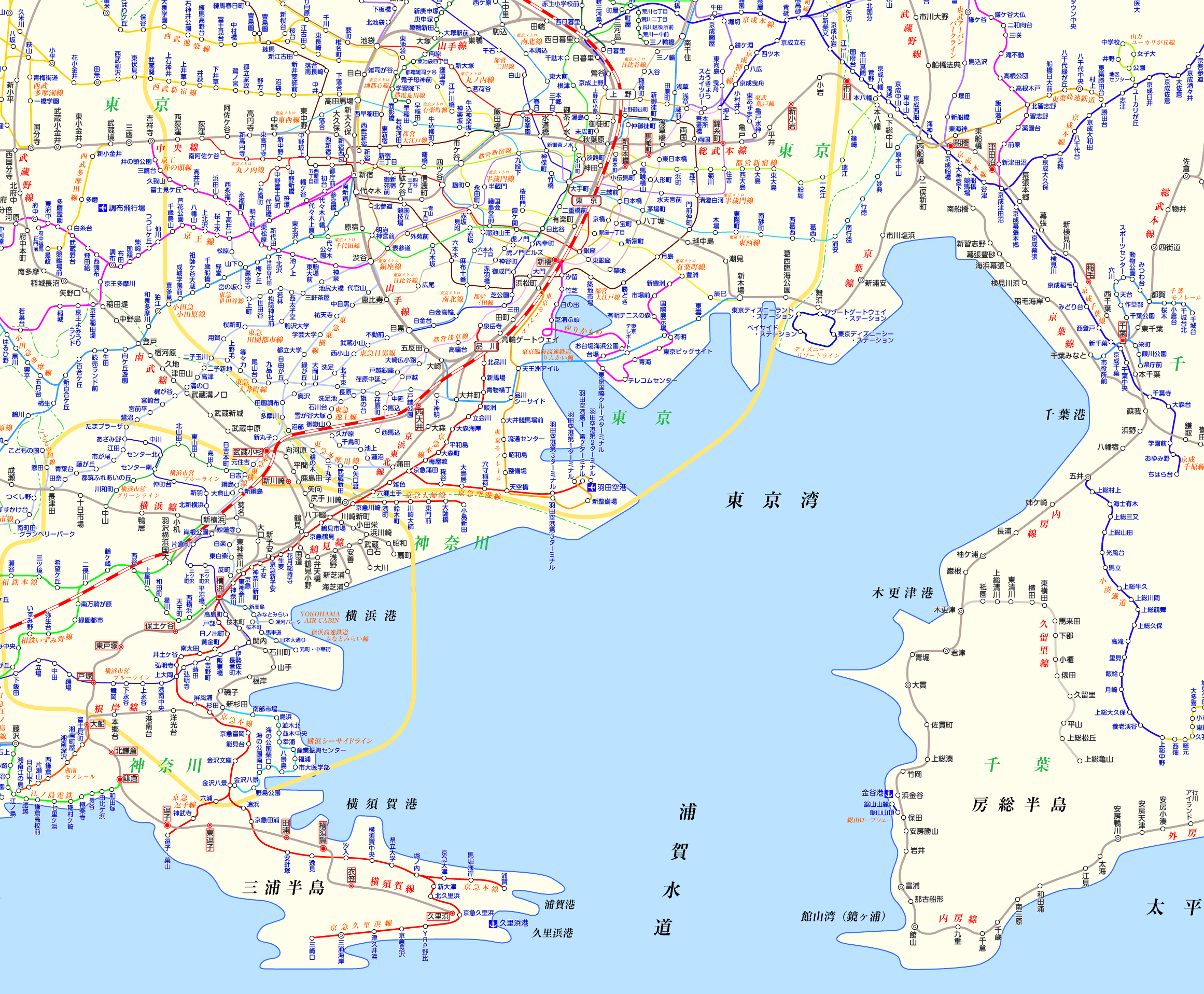 横須賀線 千葉行きの路線図