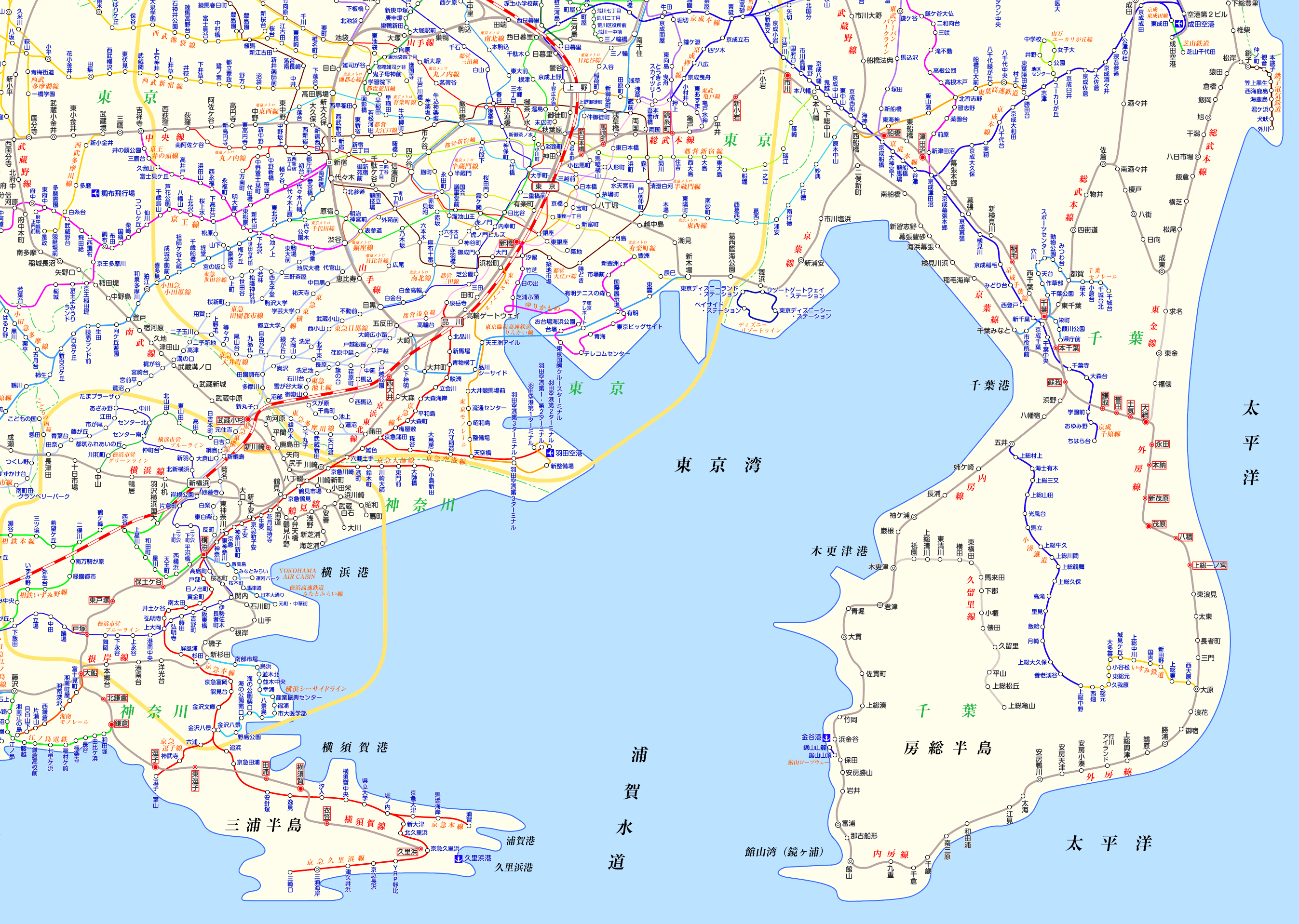 横須賀線 上総一ノ宮行きの路線図