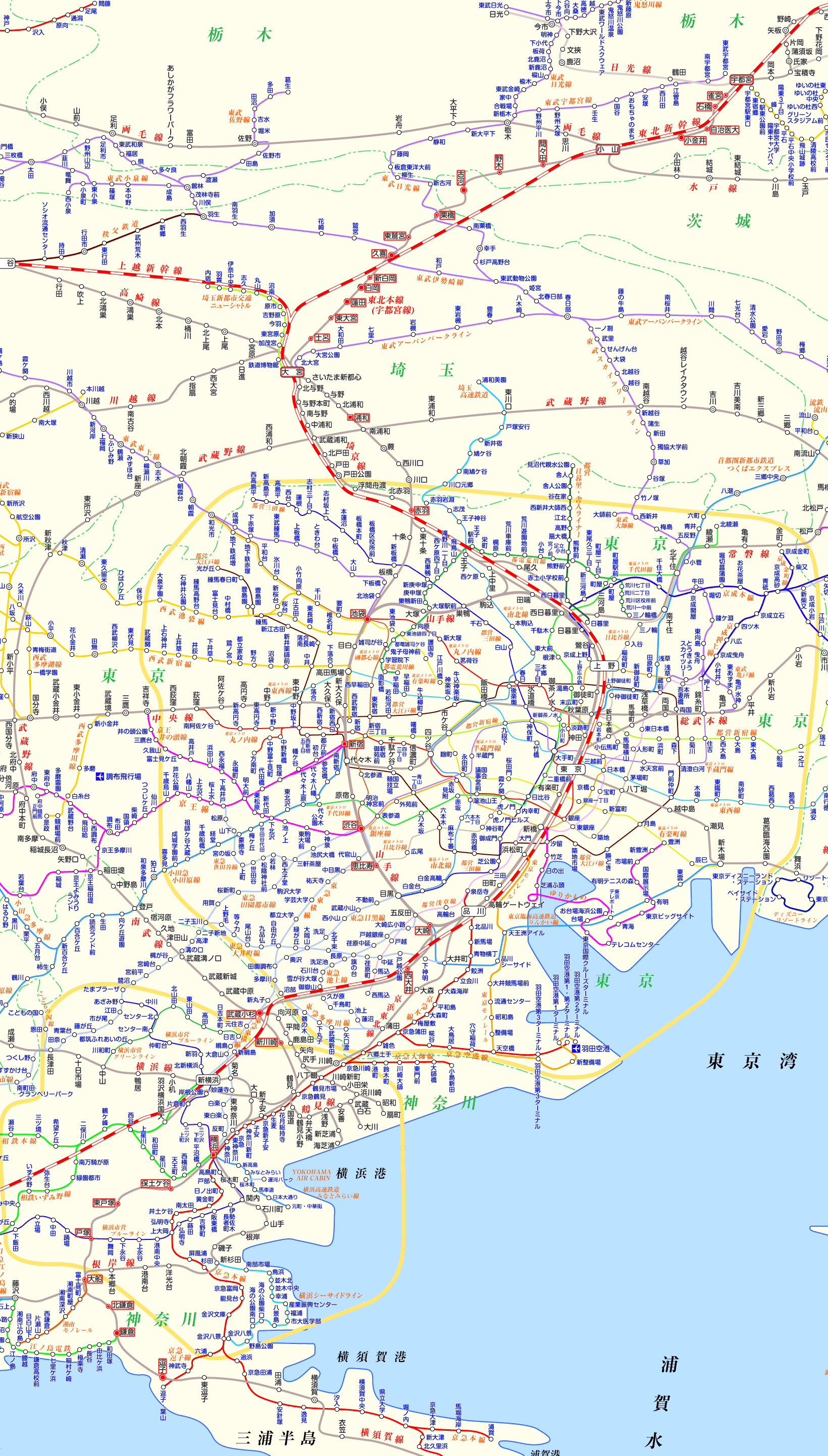 湘南新宿ライン 逗子行きの路線図