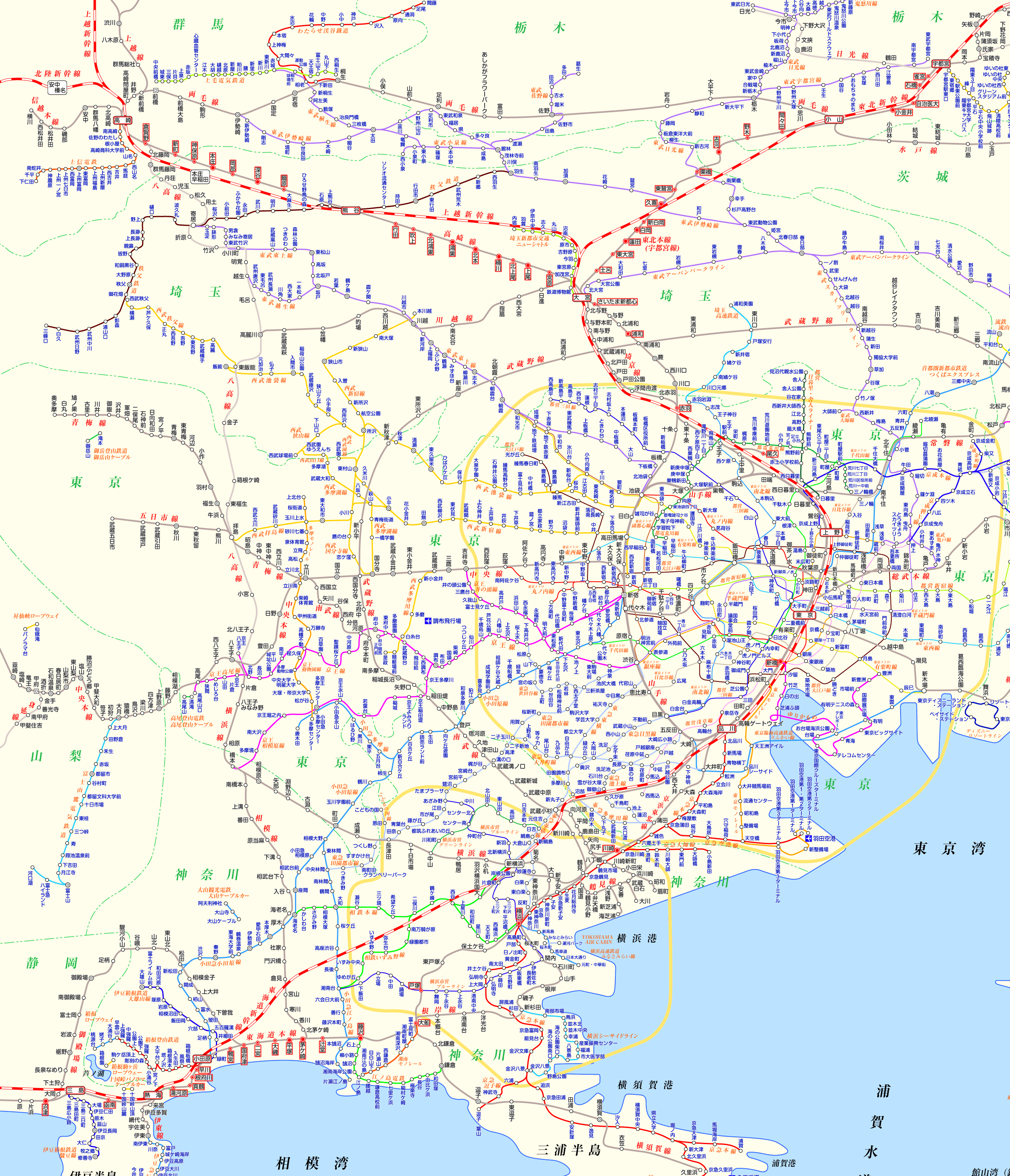 上野東京ライン 沼津行きの路線図