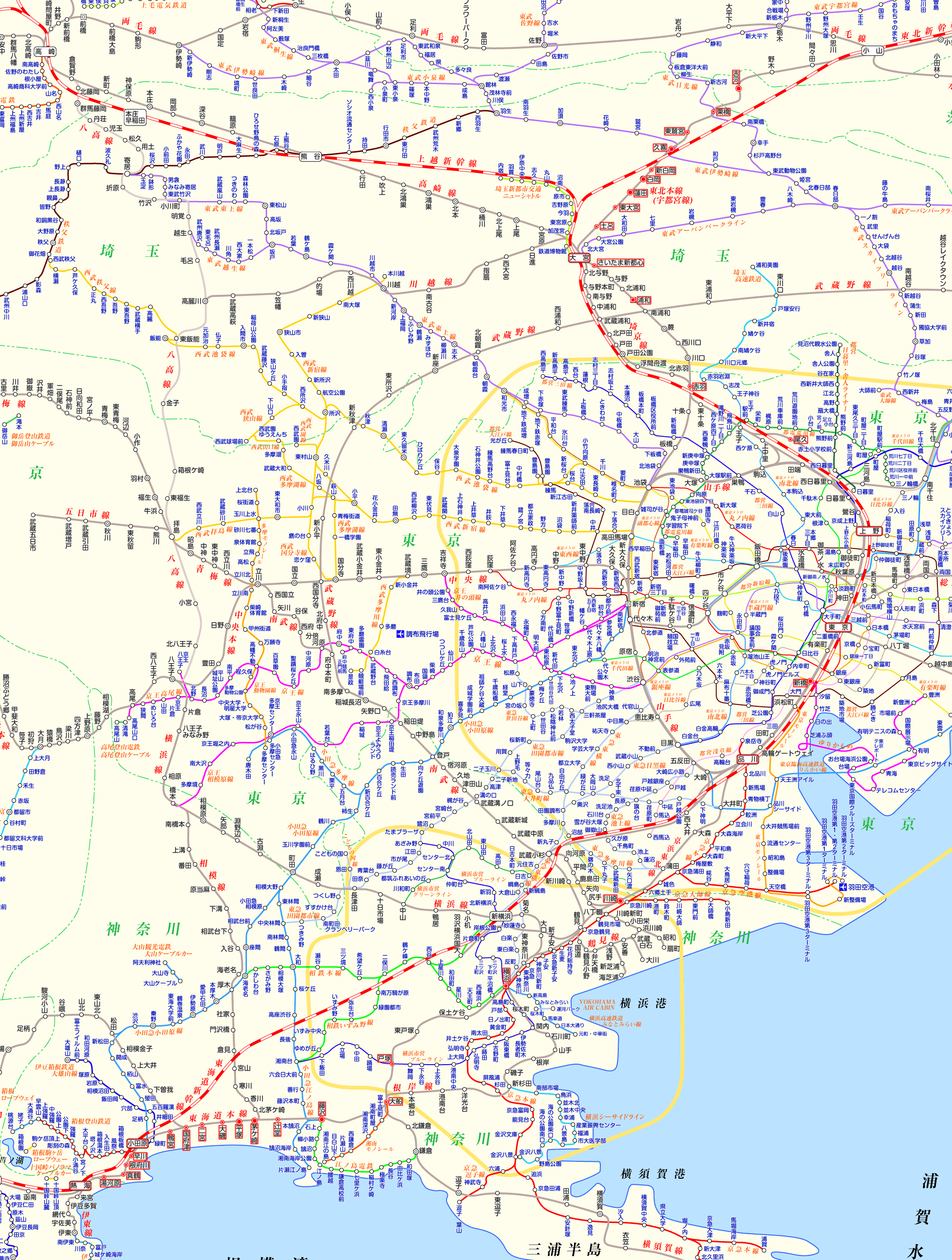 上野東京ライン 古河行きの路線図