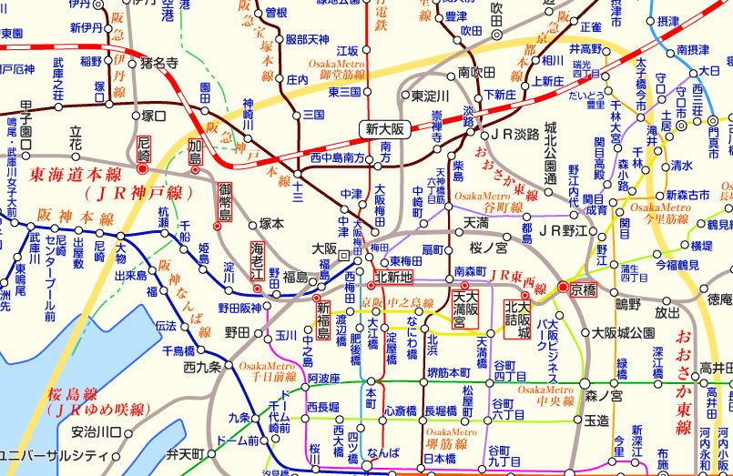 JR東西線の路線図