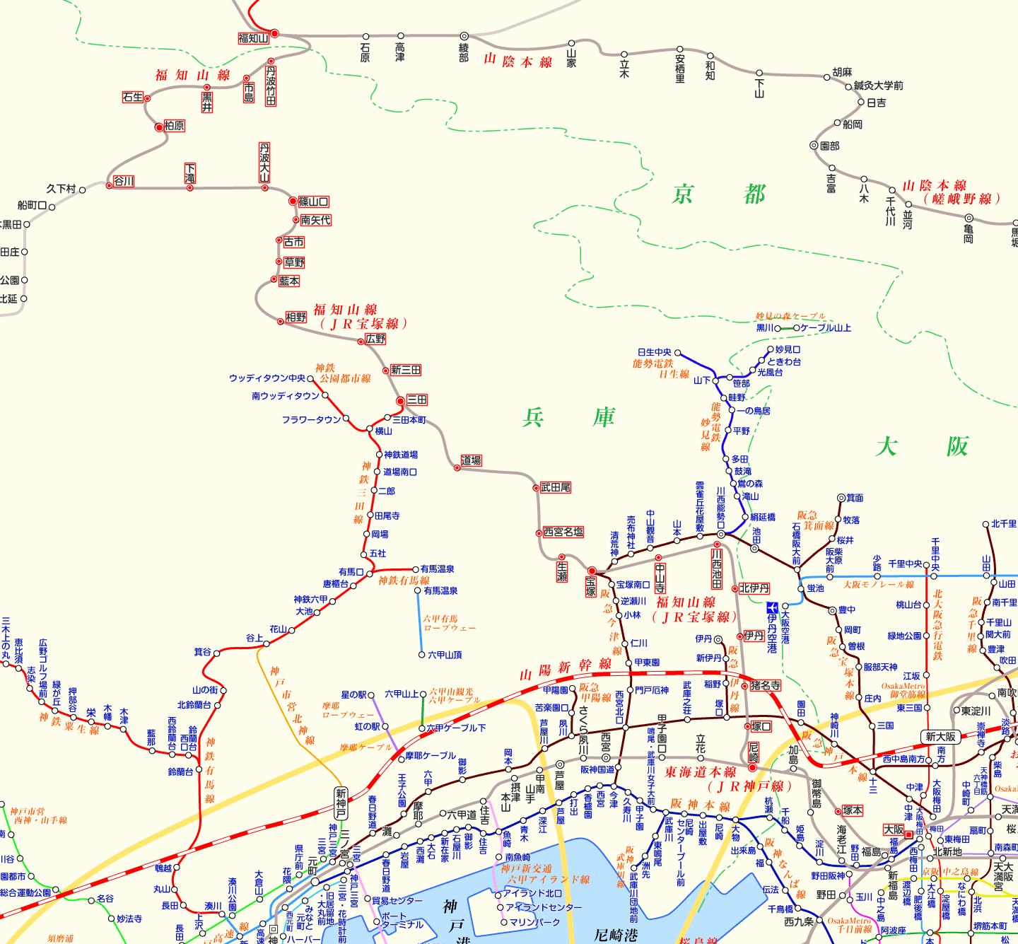 JR宝塚線（福知山線）大阪行きの路線図