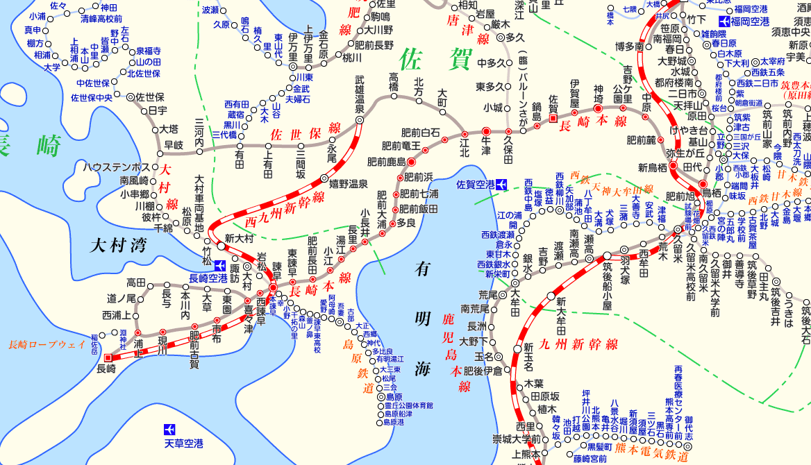 長崎本線の路線図