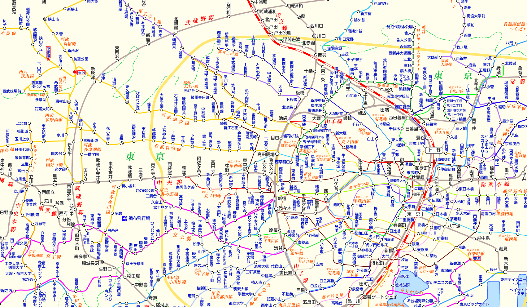 S-TRAIN（平日）の路線図