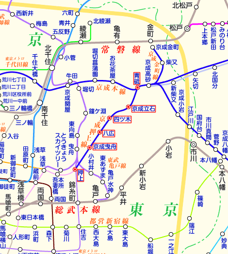 京成押上線の路線図