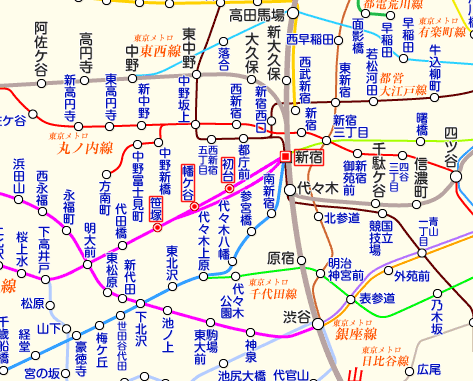 京王新線の路線図