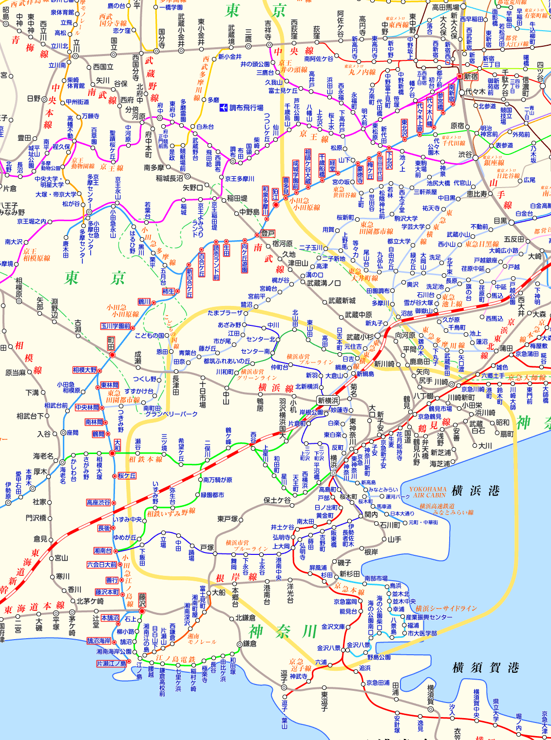小田急江ノ島線 新宿行きの路線図