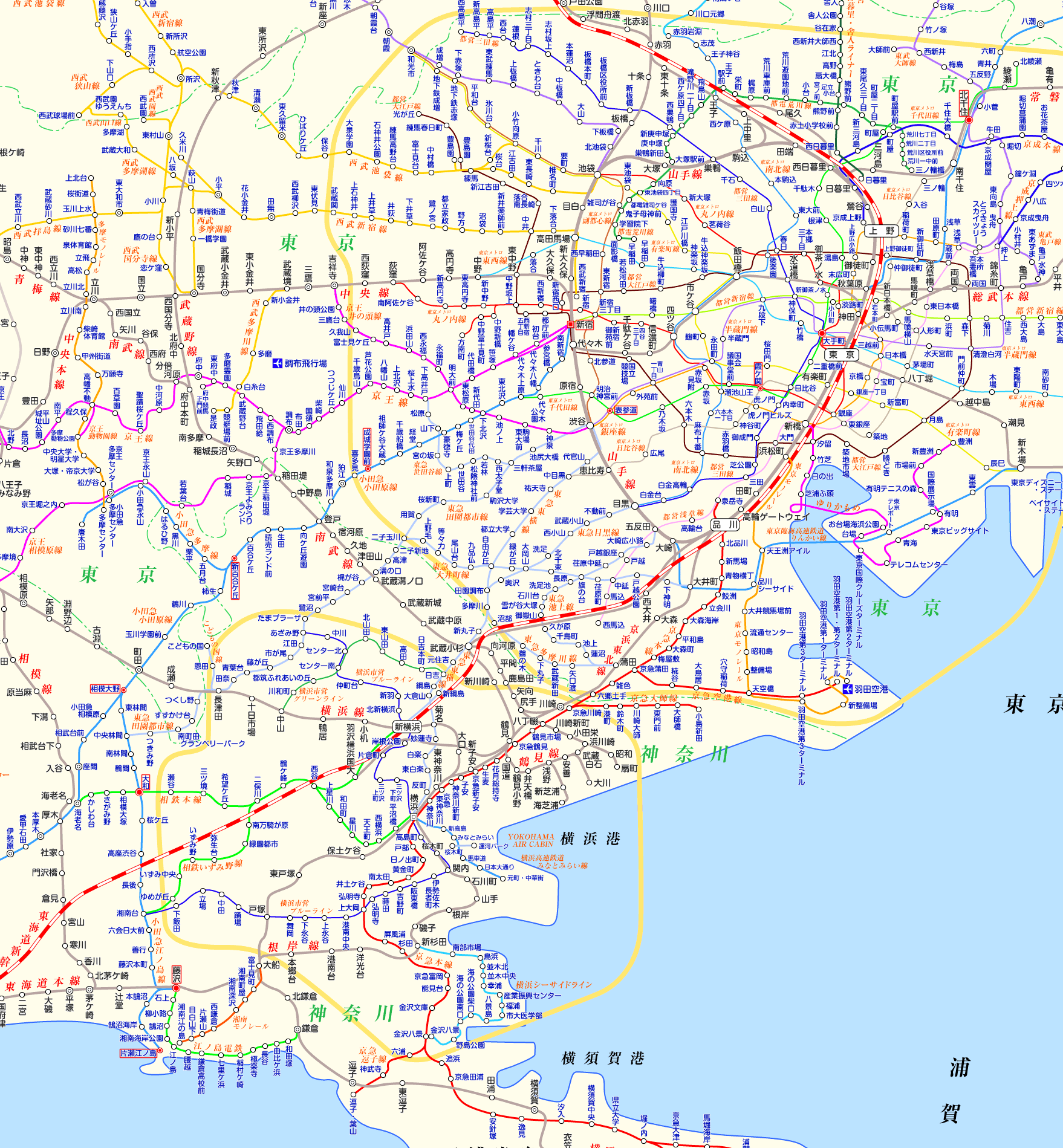 ロマンスカー（江ノ島線直通）の路線図