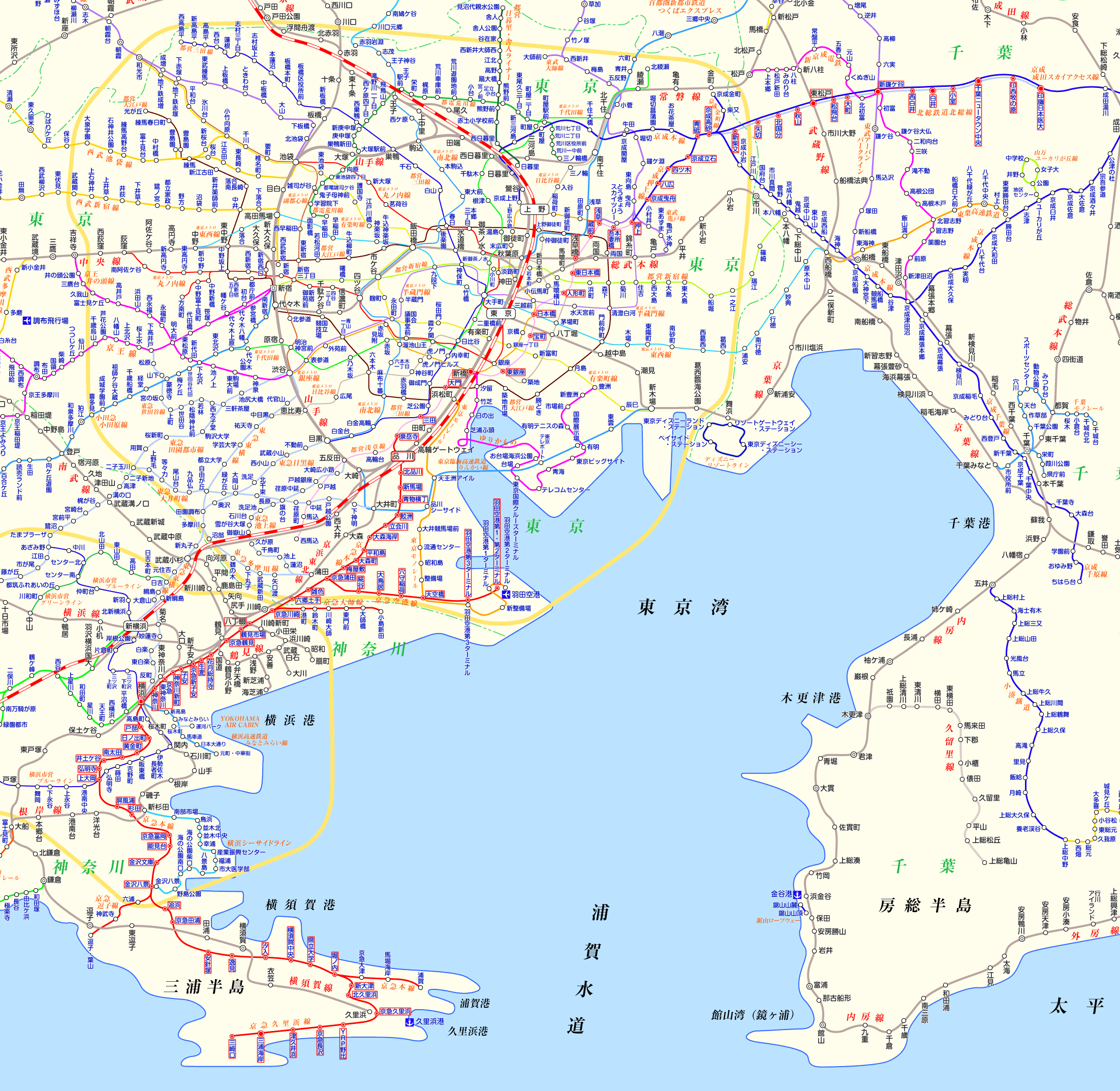 京急線 印旛日本医大行きの路線図