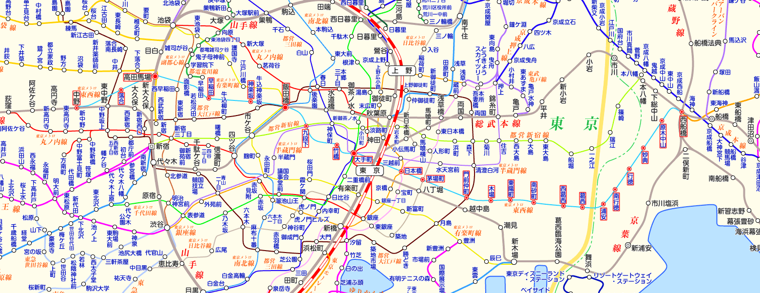 東西線（東京メトロ）の路線図