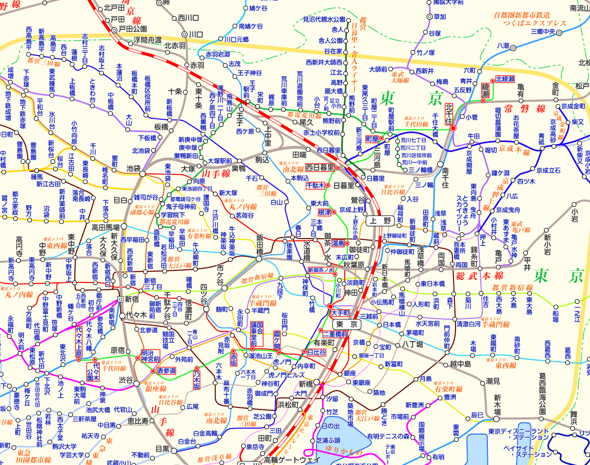 千代田線の路線図