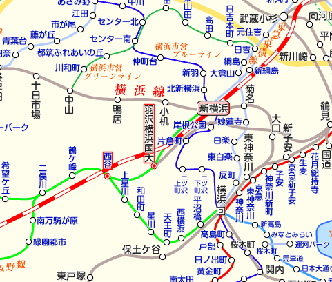 相鉄新横浜線の路線図