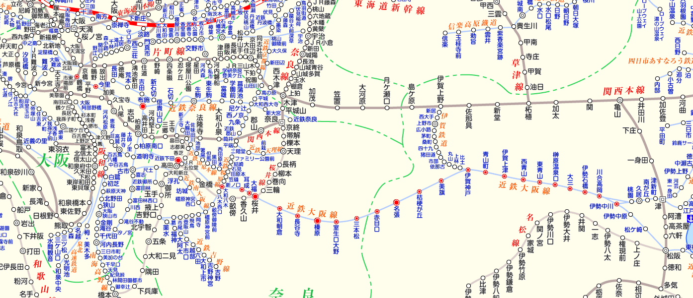 近鉄大阪線の路線図