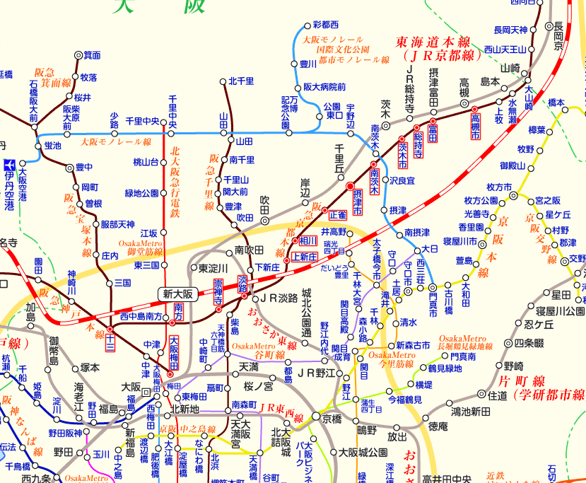 阪急京都線 高槻市行きの路線図