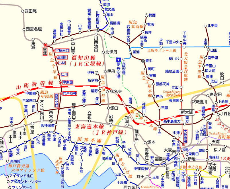阪急今津線（北）の路線図