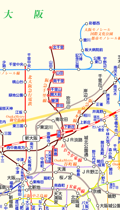阪急千里線の路線図