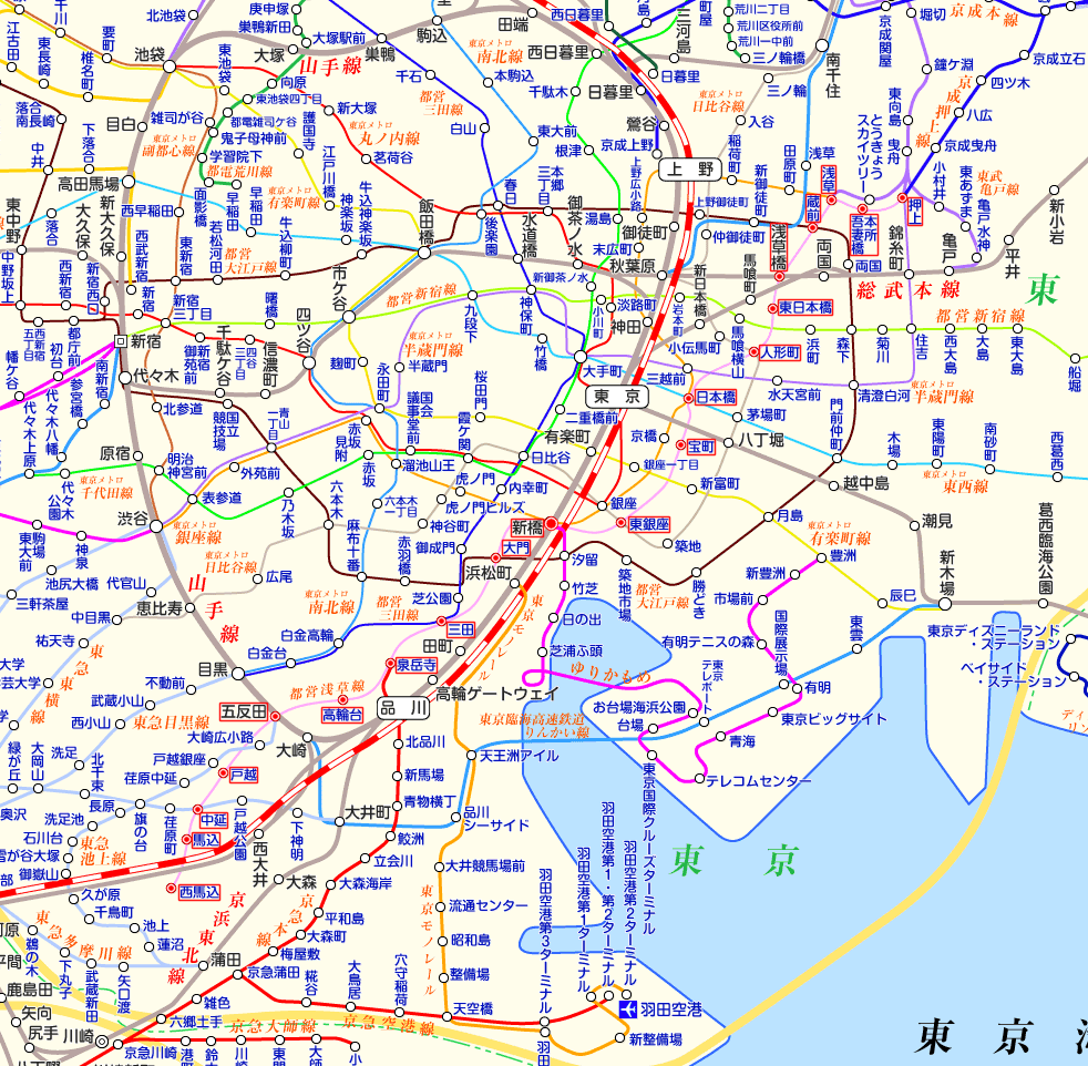 都営浅草線の路線図