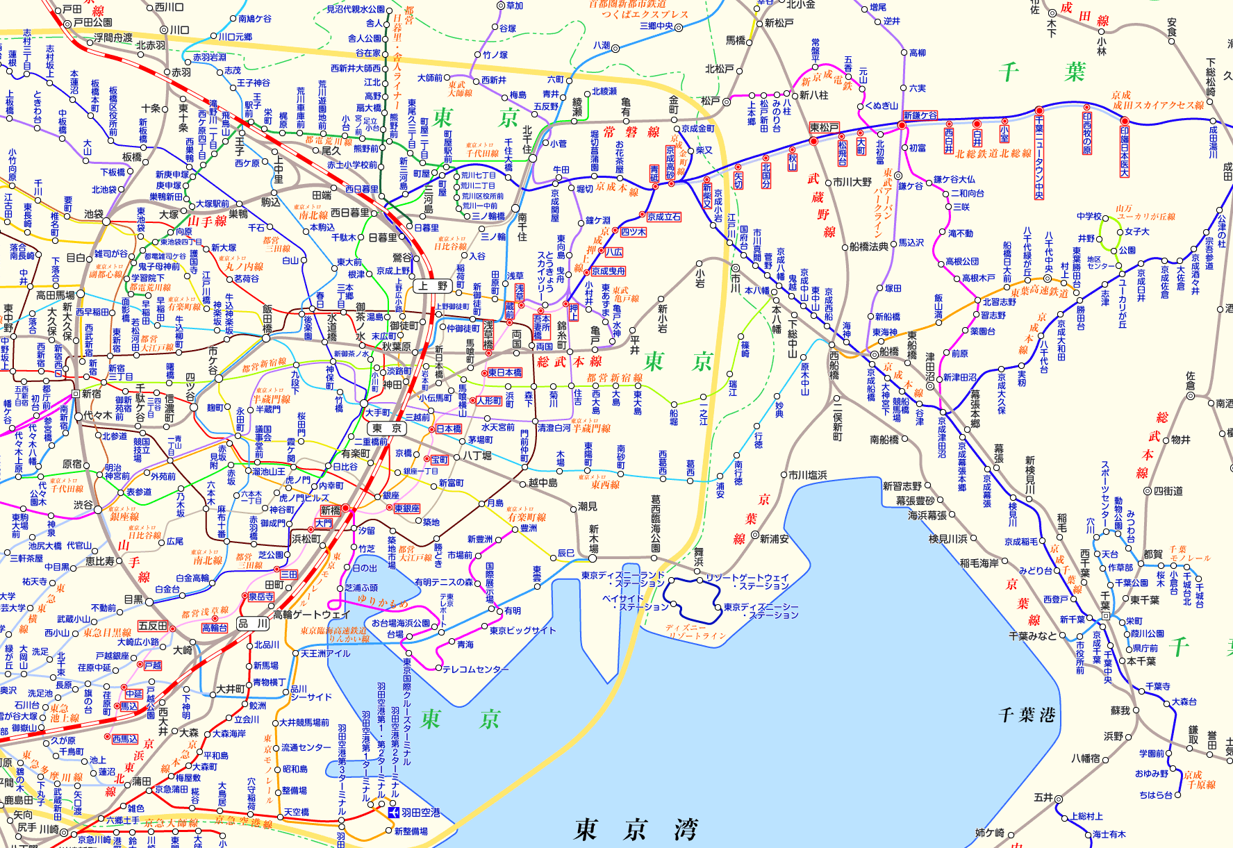 都営浅草線 印旛日本医大行きの路線図