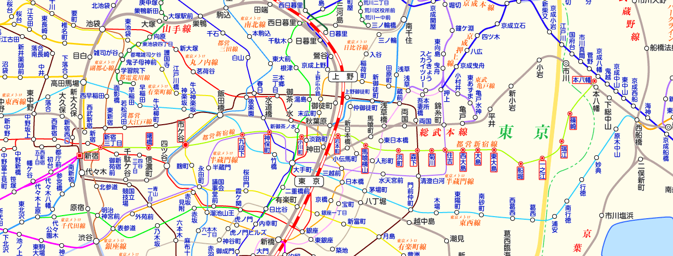都営新宿線の路線図