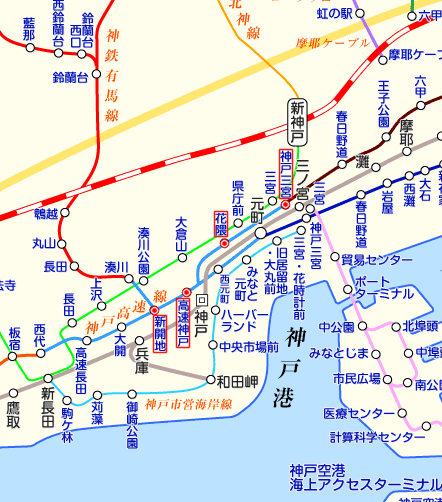 阪急神戸高速線の路線図